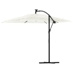 MAISON EXCLUSIVE - Parasol de jardin avec mât en acier blanc 269x269x235 cm