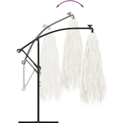 MAISON EXCLUSIVE - Parasol de jardin avec mât en acier blanc 269x269x235 cm