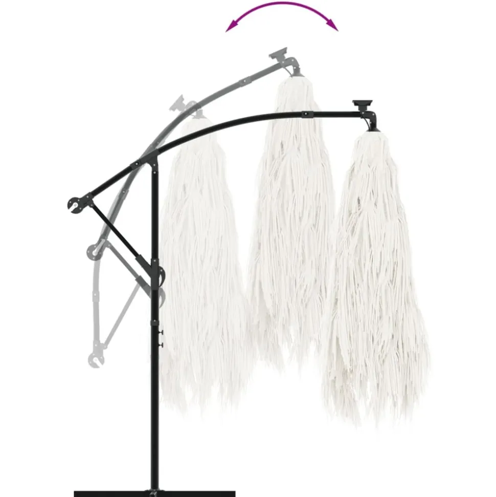 MAISON EXCLUSIVE - Parasol de jardin avec mât en acier blanc 269x269x235 cm