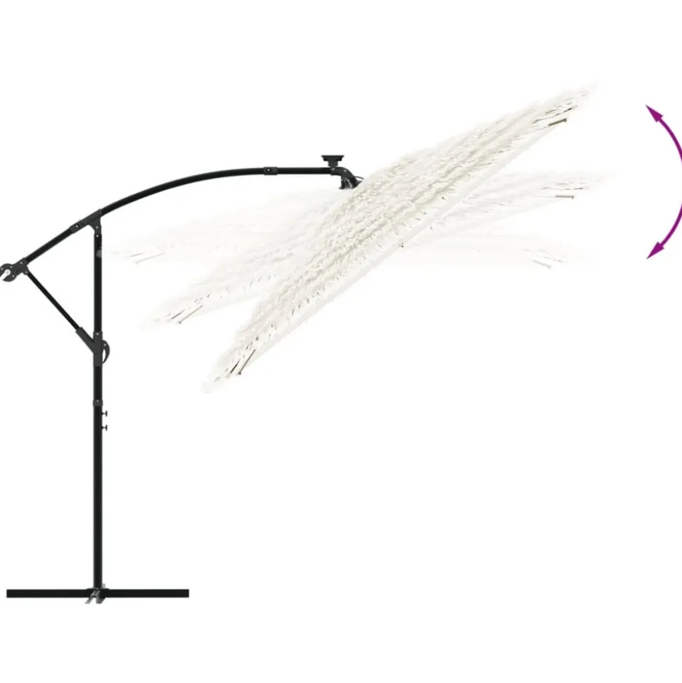 MAISON EXCLUSIVE - Parasol de jardin avec mât en acier blanc 269x269x235 cm