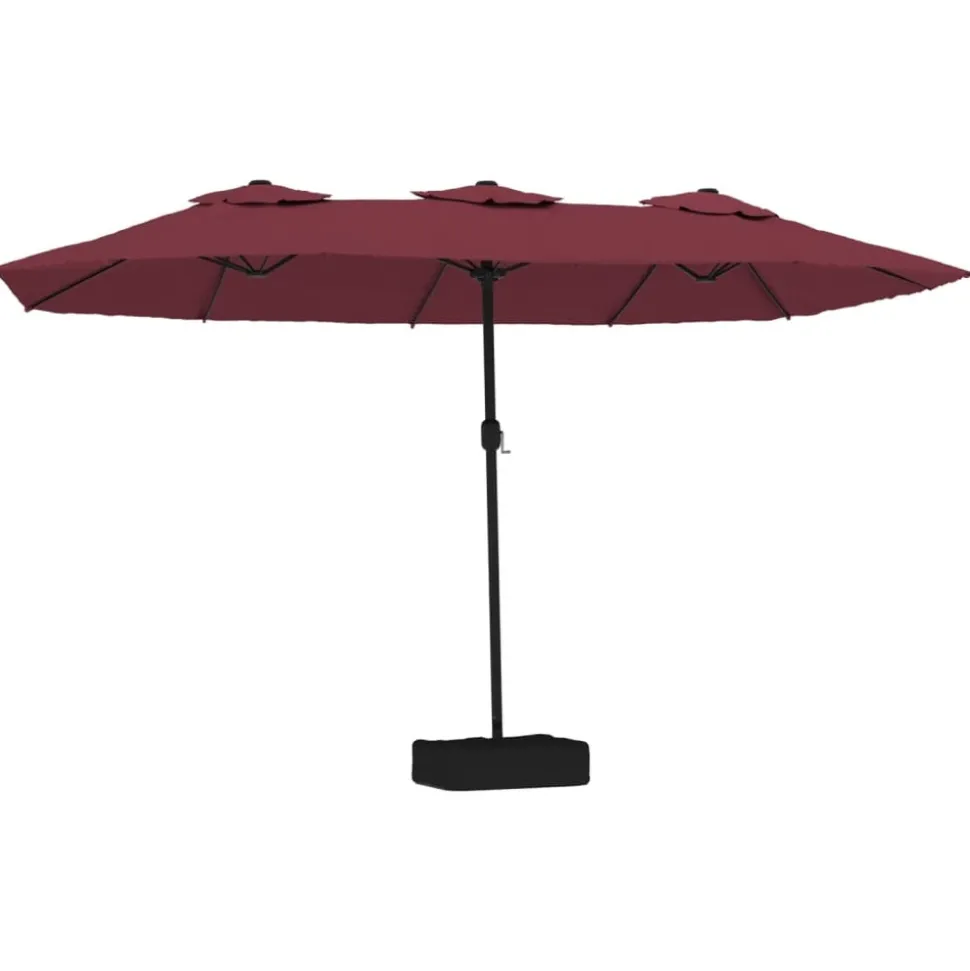 MAISON EXCLUSIVE - Parasol de jardin à double tête avec led rouge bordeaux