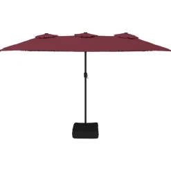 MAISON EXCLUSIVE - Parasol de jardin à double tête avec led rouge bordeaux