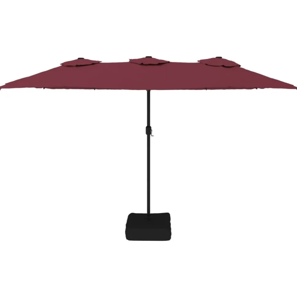MAISON EXCLUSIVE - Parasol de jardin à double tête avec led rouge bordeaux