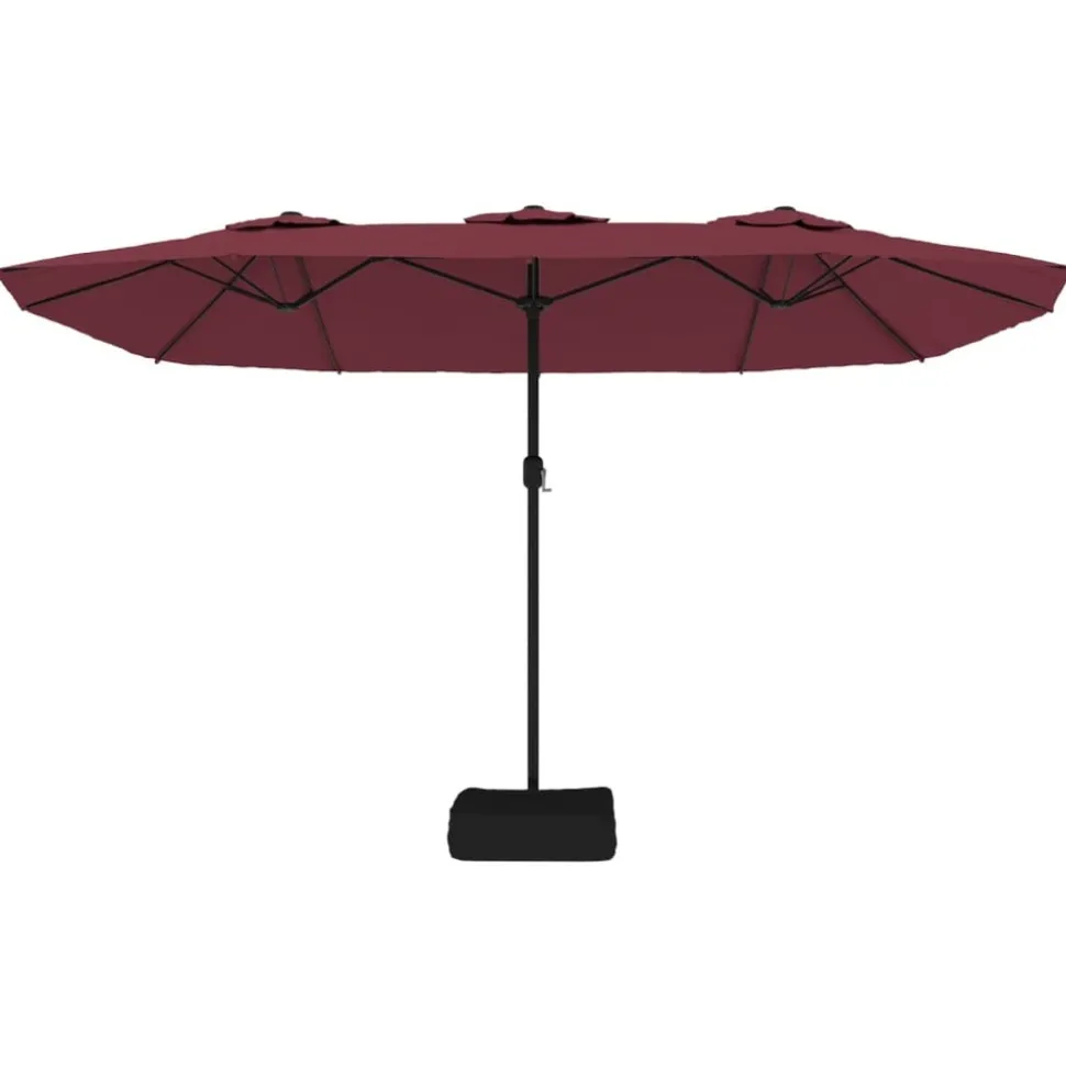 MAISON EXCLUSIVE - Parasol de jardin à double tête avec led rouge bordeaux