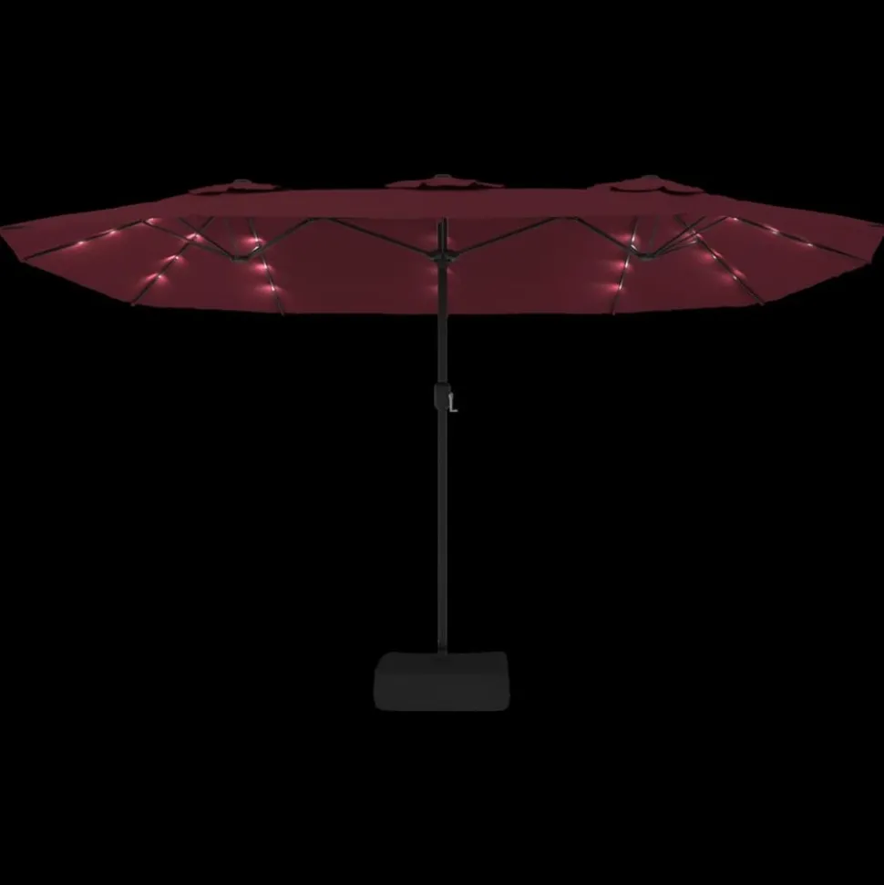 MAISON EXCLUSIVE - Parasol de jardin à double tête avec led rouge bordeaux