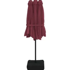 MAISON EXCLUSIVE - Parasol de jardin à double tête avec led rouge bordeaux