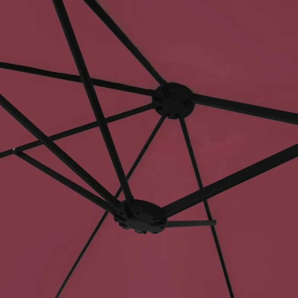 MAISON EXCLUSIVE - Parasol de jardin à double tête avec led rouge bordeaux