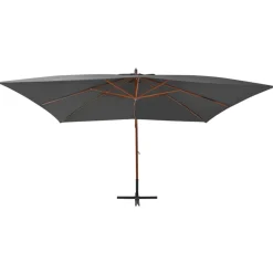 MAISON EXCLUSIVE - Parasol de jardin en porte-à-faux avec mât en bois anthracite