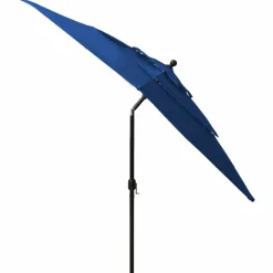 MAISON EXCLUSIVE - Parasol de jardin à 3 niveaux avec mât en aluminium bleu azuré