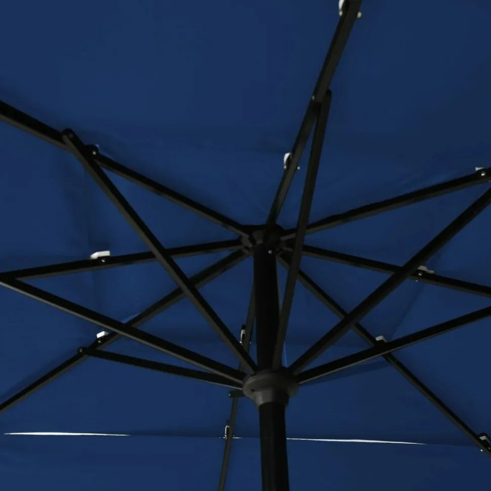 MAISON EXCLUSIVE - Parasol de jardin à 3 niveaux avec mât en aluminium bleu azuré