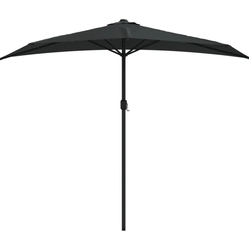 MAISON EXCLUSIVE - Parasol de balcon avec mât en aluminium noir 270x144x222cm demi
