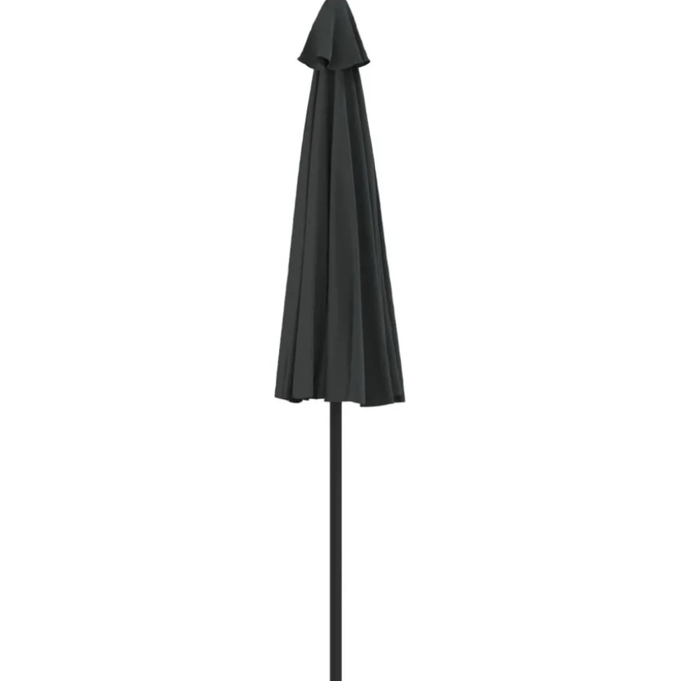MAISON EXCLUSIVE - Parasol de balcon avec mât en aluminium noir 270x144x222cm demi