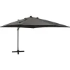 MAISON EXCLUSIVE - Parasol de jardin en porte-à-faux avec mât et lumières led