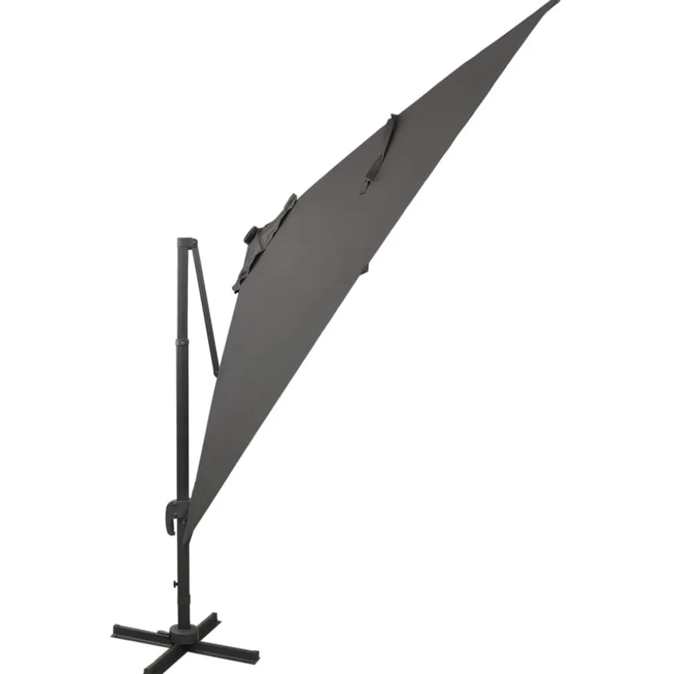 MAISON EXCLUSIVE - Parasol de jardin en porte-à-faux avec mât et lumières led