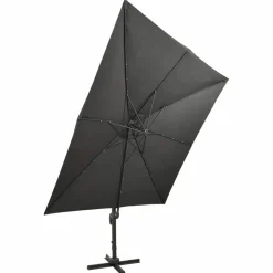 MAISON EXCLUSIVE - Parasol de jardin en porte-à-faux avec mât et lumières led