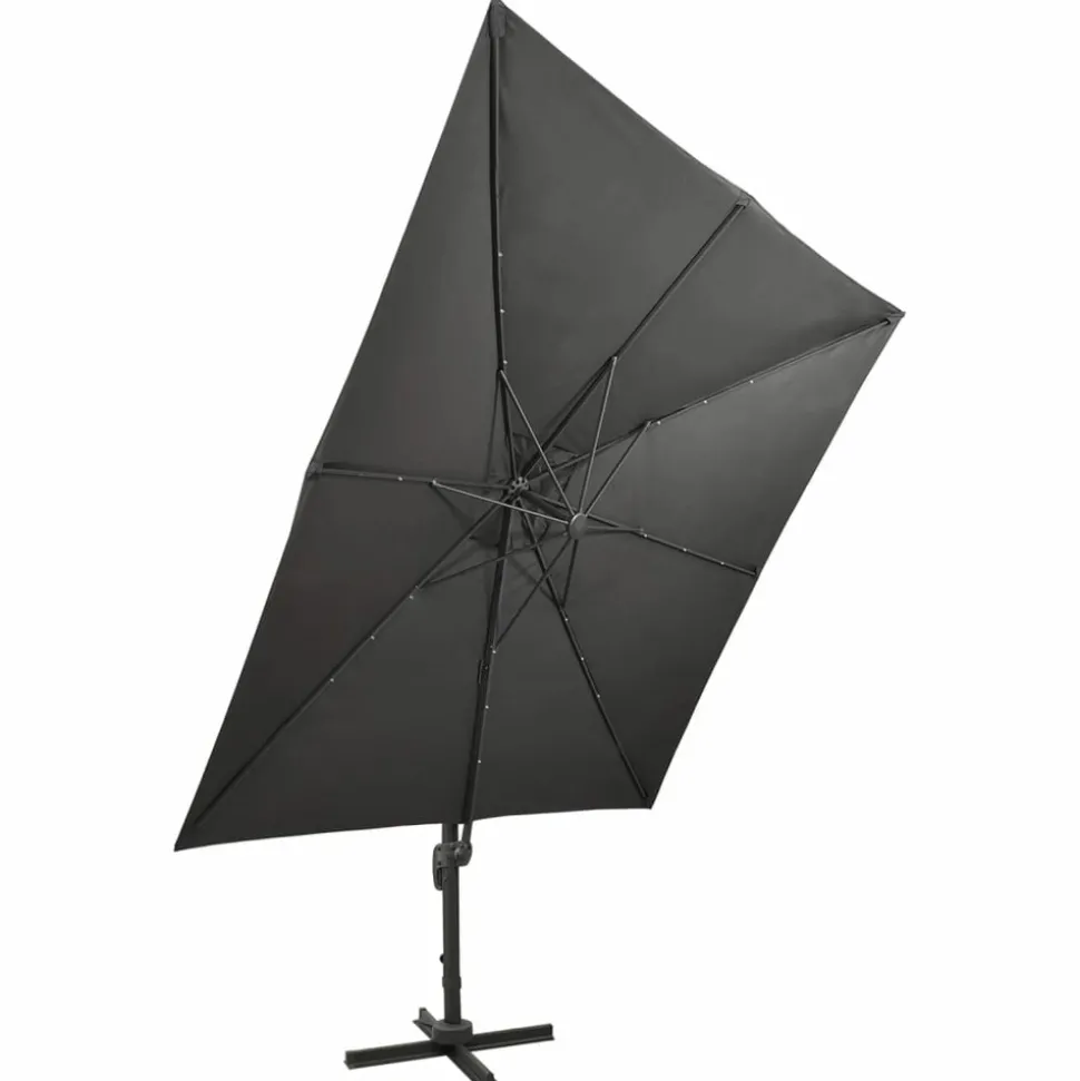 MAISON EXCLUSIVE - Parasol de jardin en porte-à-faux avec mât et lumières led