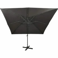 MAISON EXCLUSIVE - Parasol de jardin en porte-à-faux avec mât et lumières led