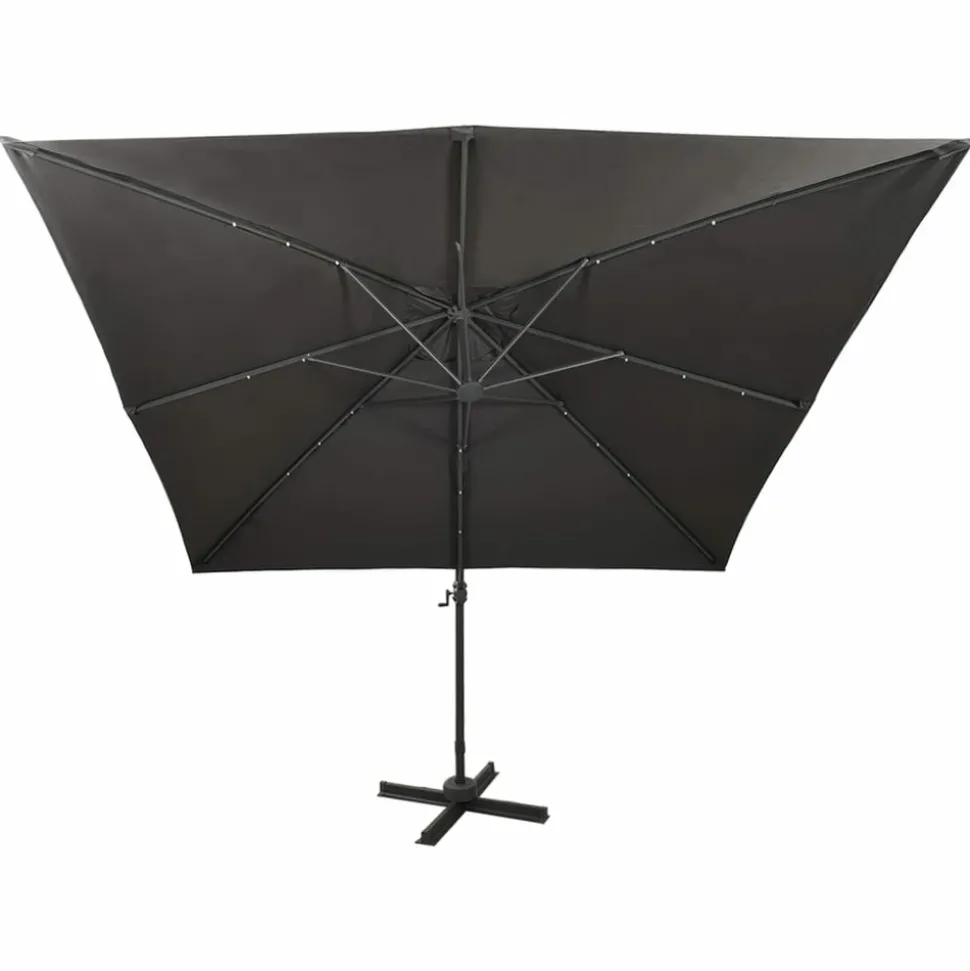 MAISON EXCLUSIVE - Parasol de jardin en porte-à-faux avec mât et lumières led