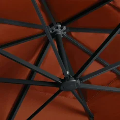 MAISON EXCLUSIVE - Parasol de jardin en porte-à-faux avec lumières led terre cuite
