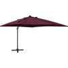 MAISON EXCLUSIVE - Parasol de jardin en porte-à-faux avec mât et lumières led