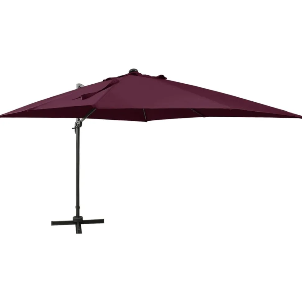 MAISON EXCLUSIVE - Parasol de jardin en porte-à-faux avec mât et lumières led