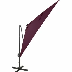 MAISON EXCLUSIVE - Parasol de jardin en porte-à-faux avec mât et lumières led
