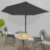 MAISON EXCLUSIVE - Parasol de balcon avec mât en aluminium noir 300x155x223cm demi