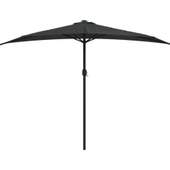 MAISON EXCLUSIVE - Parasol de balcon avec mât en aluminium noir 300x155x223cm demi