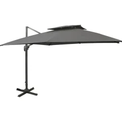 MAISON EXCLUSIVE - Parasol de jardin en porte-à-faux avec double toit anthracite