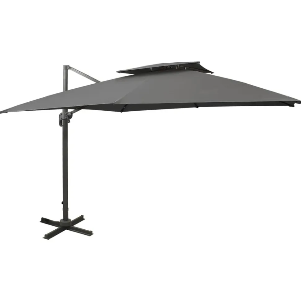 MAISON EXCLUSIVE - Parasol de jardin en porte-à-faux avec double toit anthracite