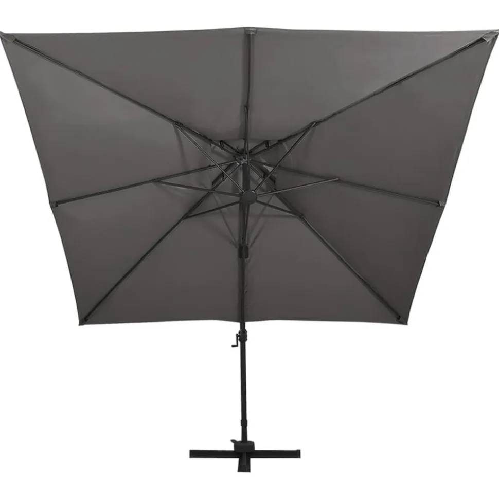 MAISON EXCLUSIVE - Parasol de jardin en porte-à-faux avec double toit anthracite
