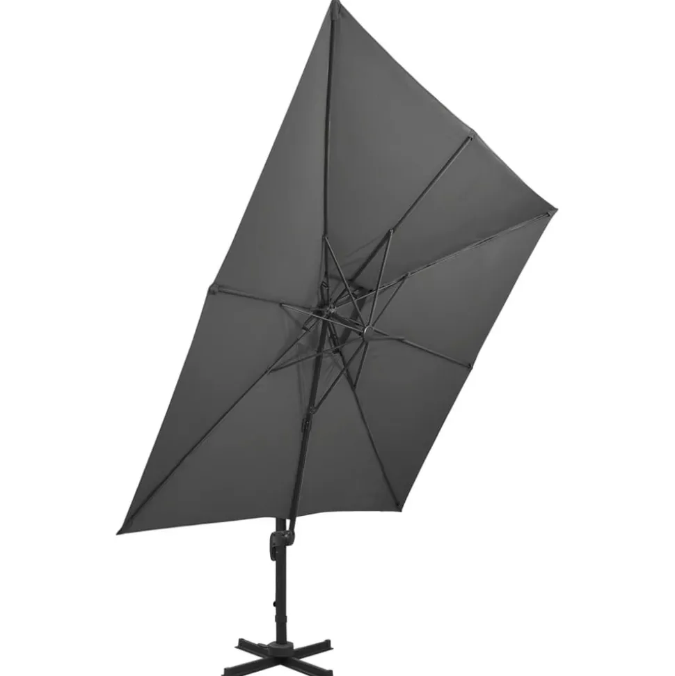 MAISON EXCLUSIVE - Parasol de jardin en porte-à-faux avec double toit anthracite