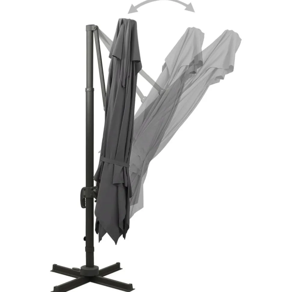 MAISON EXCLUSIVE - Parasol de jardin en porte-à-faux avec double toit anthracite