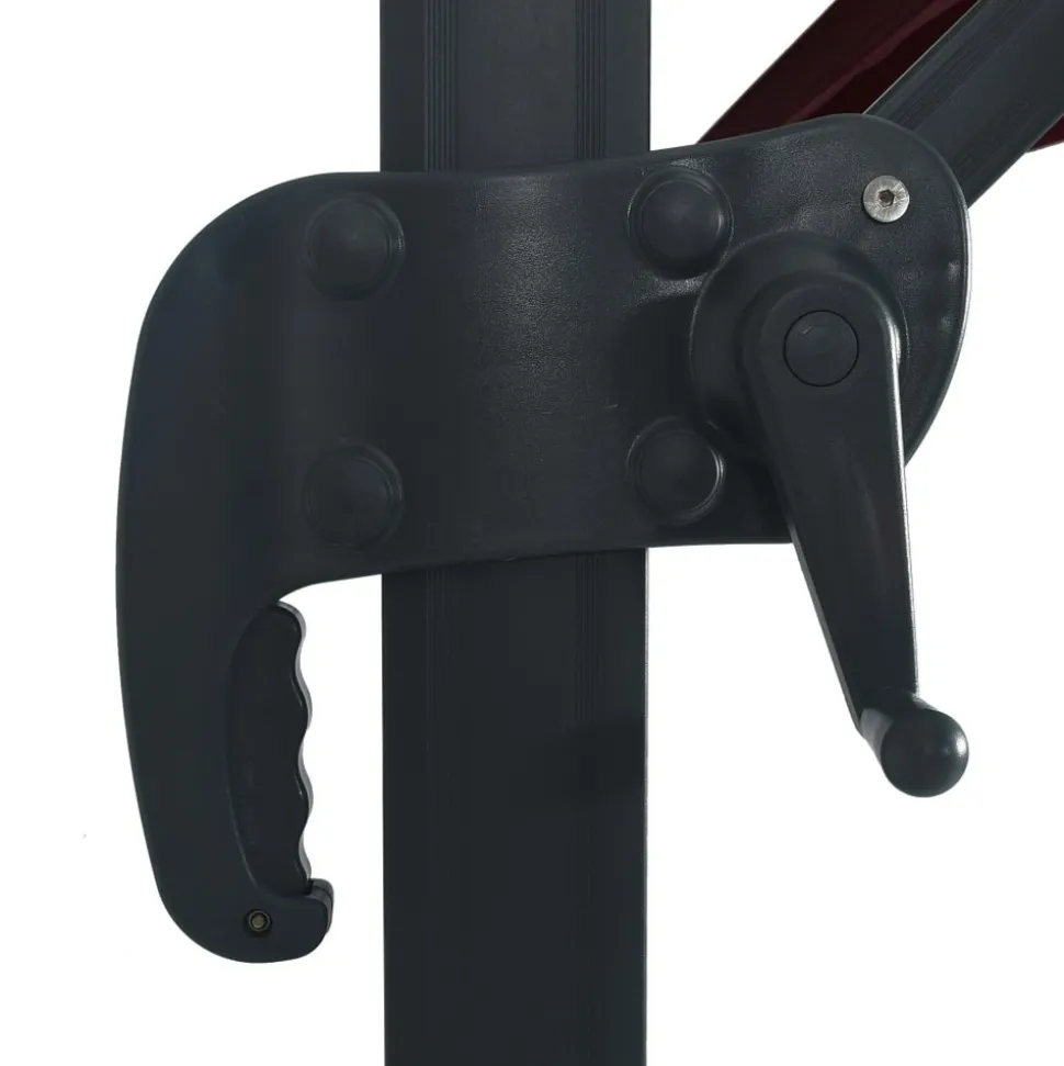 MAISON EXCLUSIVE - Parasol de jardin en porte-à-faux lumières led rouge bordeaux