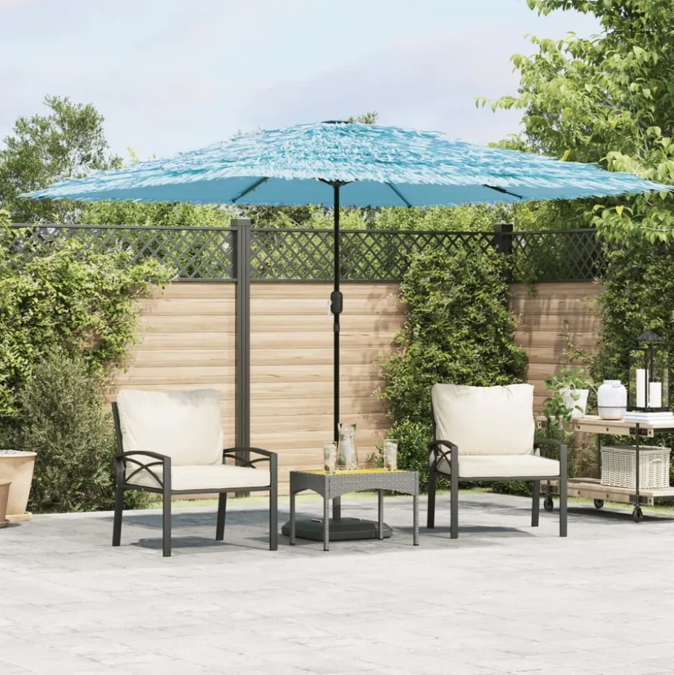 MAISON EXCLUSIVE - Parasol de jardin avec mât en acier bleu 290x290x238 cm