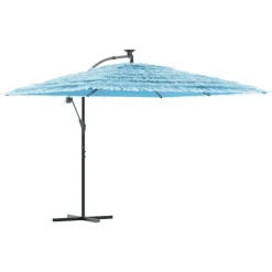 MAISON EXCLUSIVE - Parasol de jardin avec mât en acier bleu 290x290x238 cm