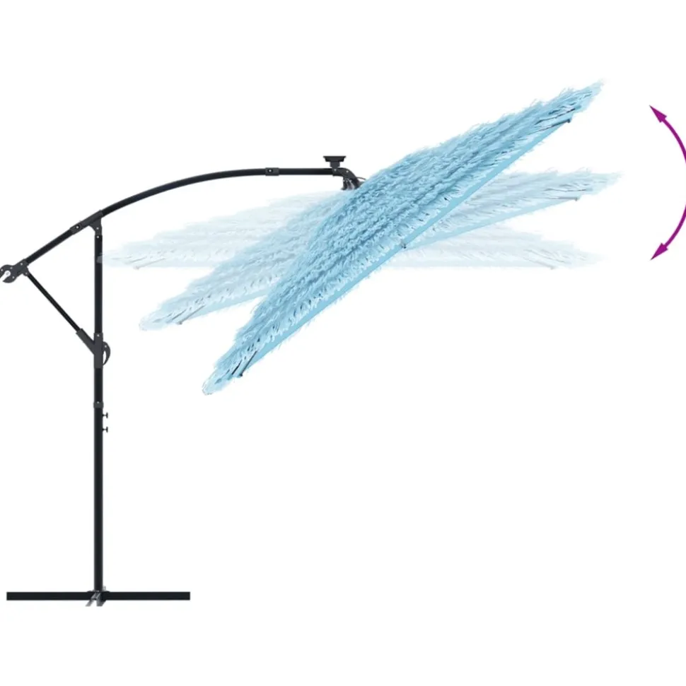MAISON EXCLUSIVE - Parasol de jardin avec mât en acier bleu 290x290x238 cm