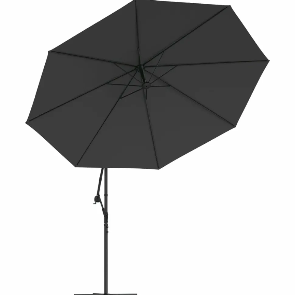 MAISON EXCLUSIVE - Parasol de jardin en porte-à-faux avec mât en aluminium noir