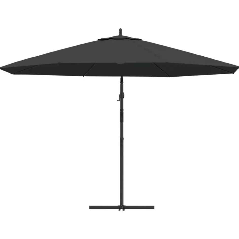 MAISON EXCLUSIVE - Parasol de jardin en porte-à-faux avec mât en aluminium noir