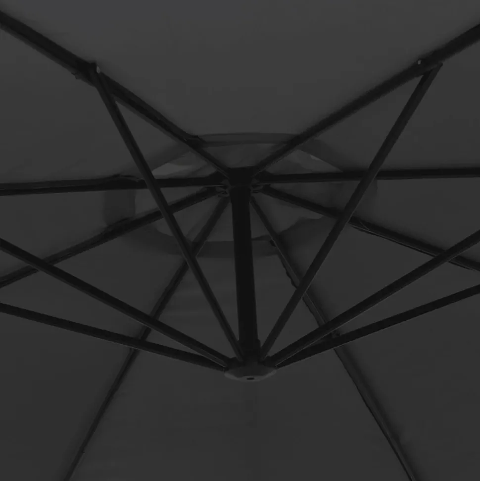 MAISON EXCLUSIVE - Parasol de jardin en porte-à-faux avec mât en aluminium noir