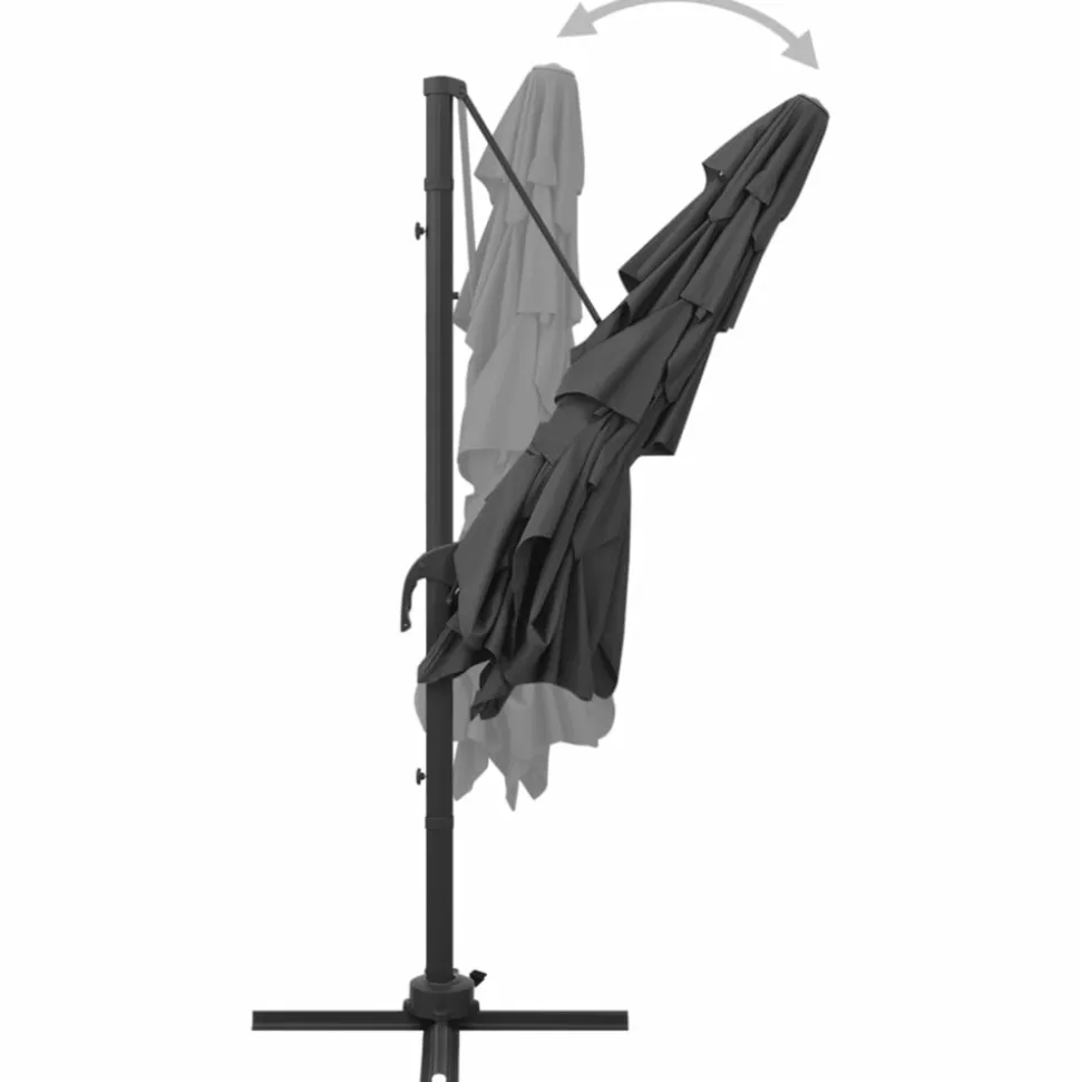 MAISON EXCLUSIVE - Parasol de jardin à 4 niveaux avec mât en aluminium anthracite