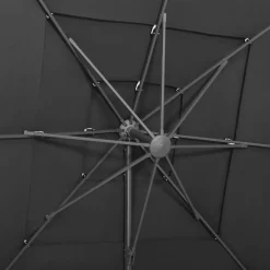 MAISON EXCLUSIVE - Parasol de jardin à 4 niveaux avec mât en aluminium anthracite
