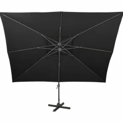 MAISON EXCLUSIVE - Parasol de jardin en porte-à-faux avec double toit noir