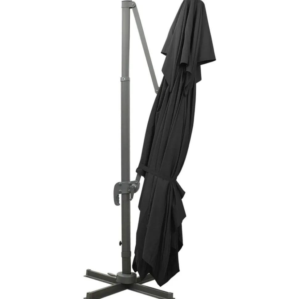 MAISON EXCLUSIVE - Parasol de jardin en porte-à-faux avec double toit noir