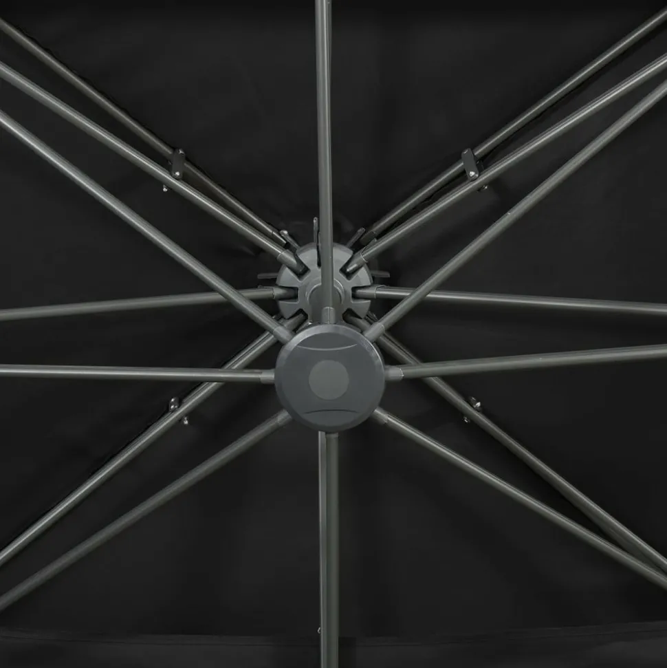 MAISON EXCLUSIVE - Parasol de jardin en porte-à-faux avec double toit noir