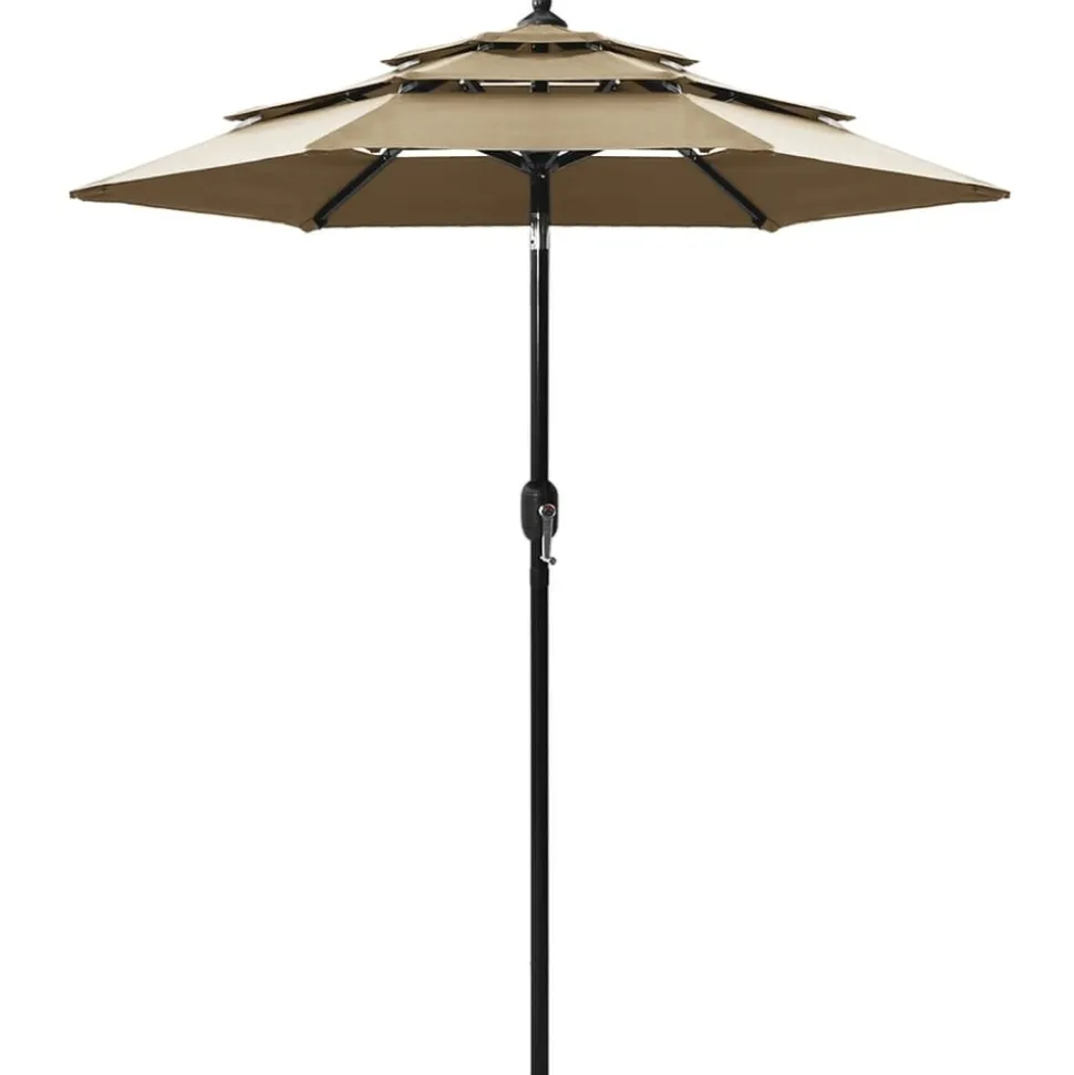 MAISON EXCLUSIVE - Parasol de jardin à 3 niveaux avec mât en aluminium taupe 2 m