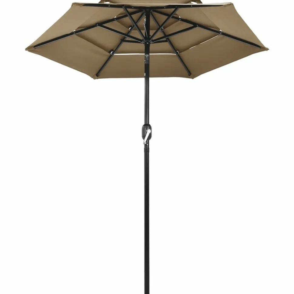 MAISON EXCLUSIVE - Parasol de jardin à 3 niveaux avec mât en aluminium taupe 2 m