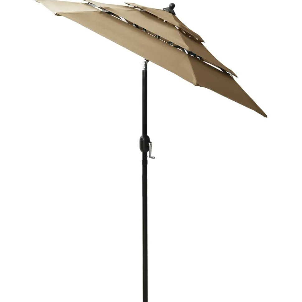 MAISON EXCLUSIVE - Parasol de jardin à 3 niveaux avec mât en aluminium taupe 2 m