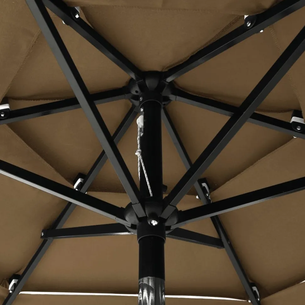 MAISON EXCLUSIVE - Parasol de jardin à 3 niveaux avec mât en aluminium taupe 2 m