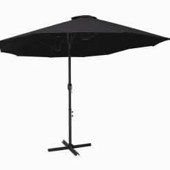 MAISON EXCLUSIVE - Parasol d'extérieur et poteau en aluminium 460x270 cm noir